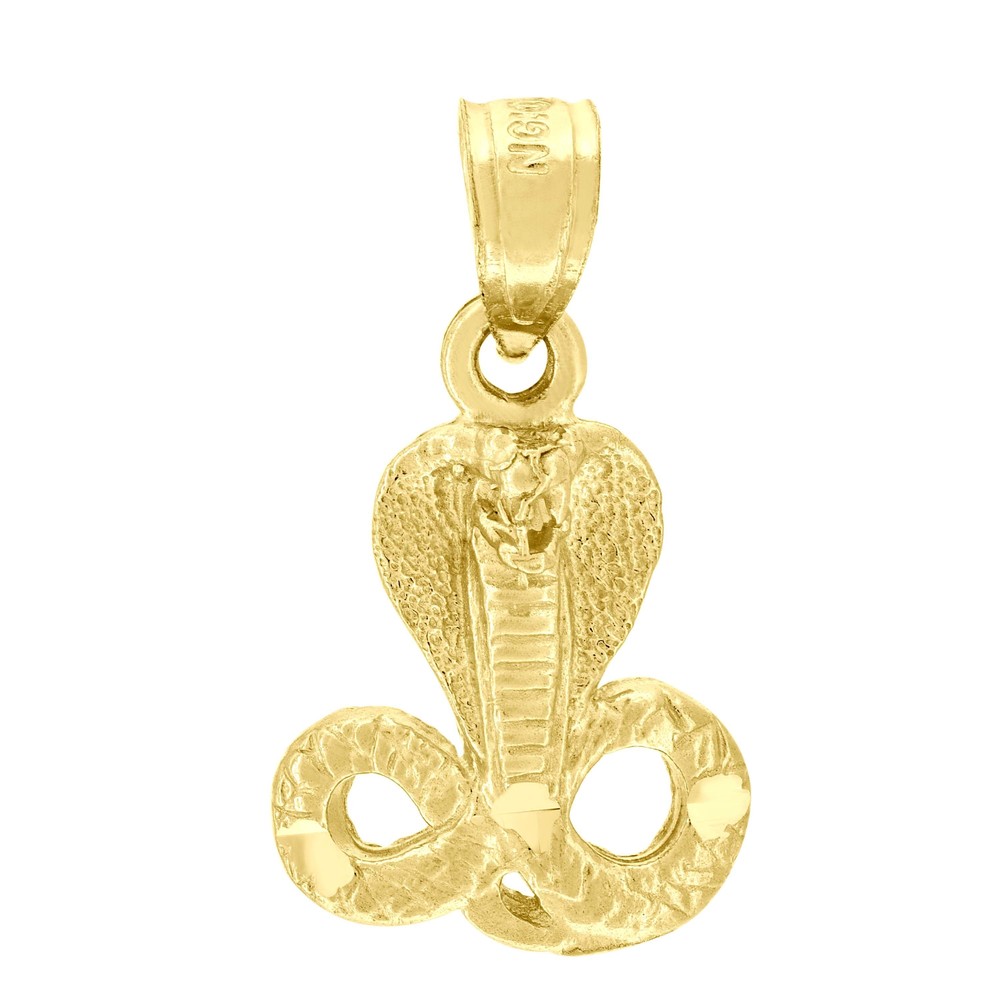 10kt 10k Yellow Gold Womens Mens Unisex Cobra Snake Animal Charm Pendant